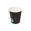 Gobelets boissons chaudes double paroi ondulé noir 240ml